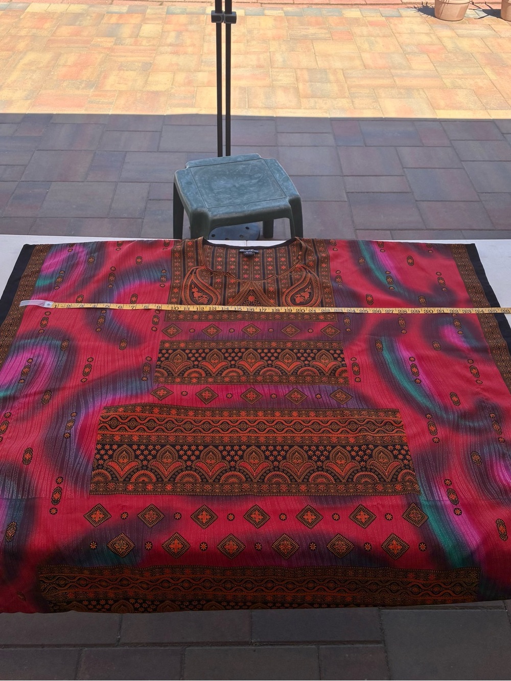Bohemian Printed Multicolored Kaftan Dress - Picture 6 of 10